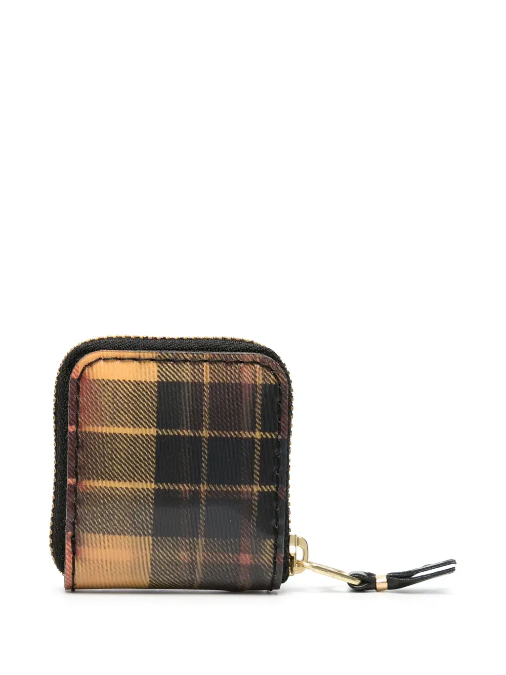 tartan-check lenticular wallet