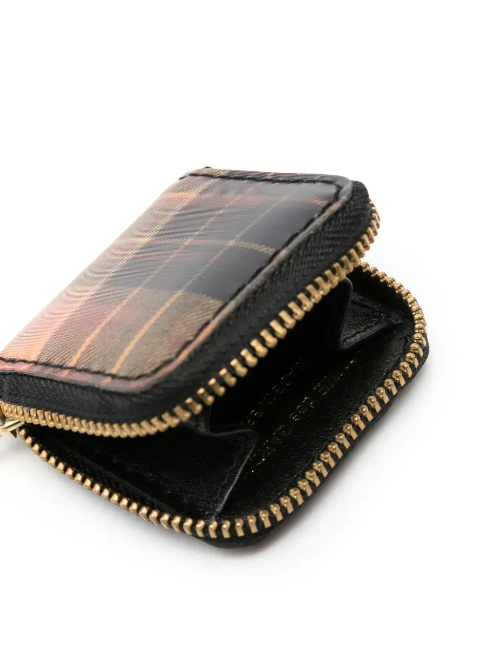 tartan-check lenticular wallet