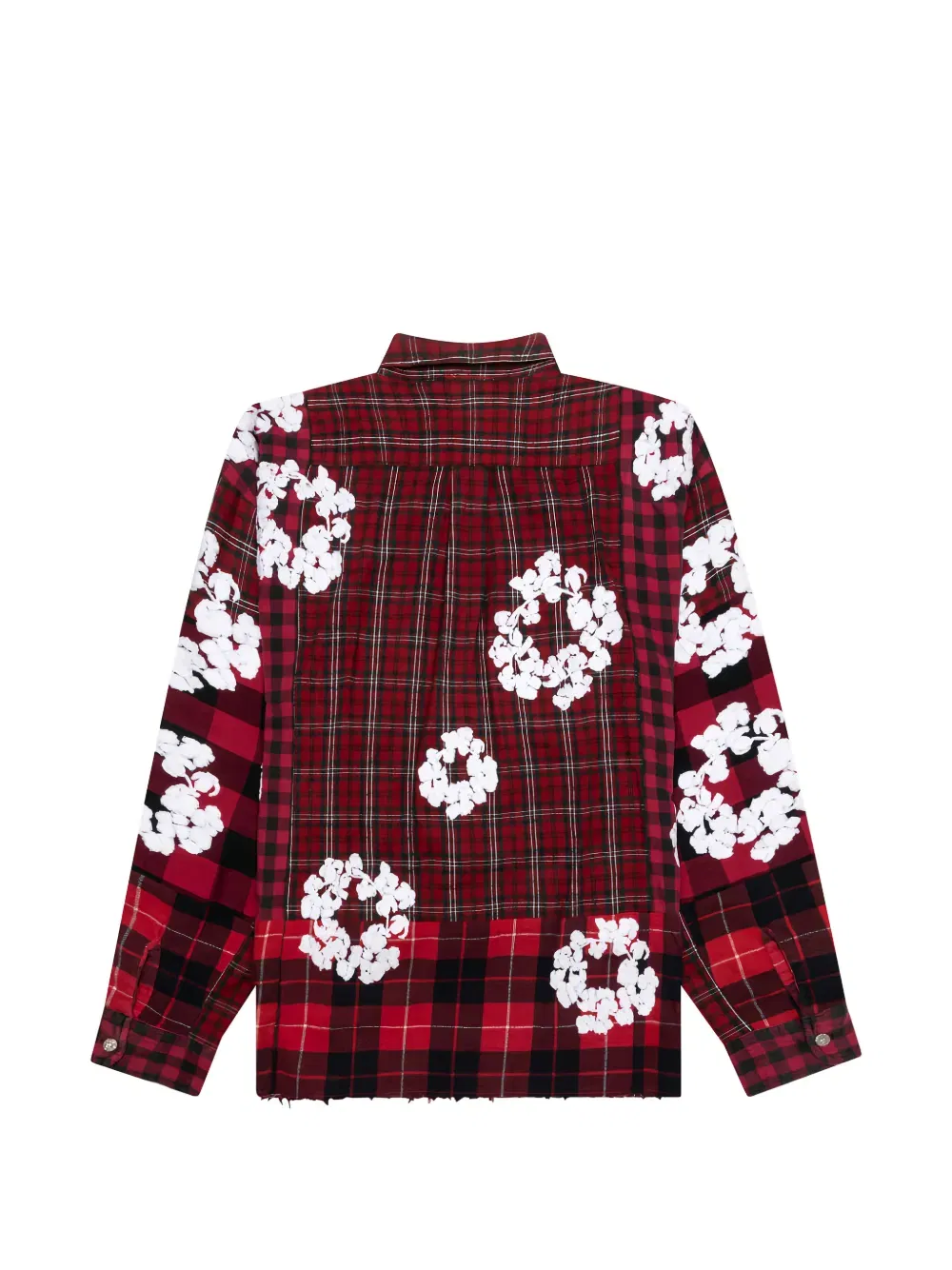 x Denim Tears floral-embroidered checked shirt