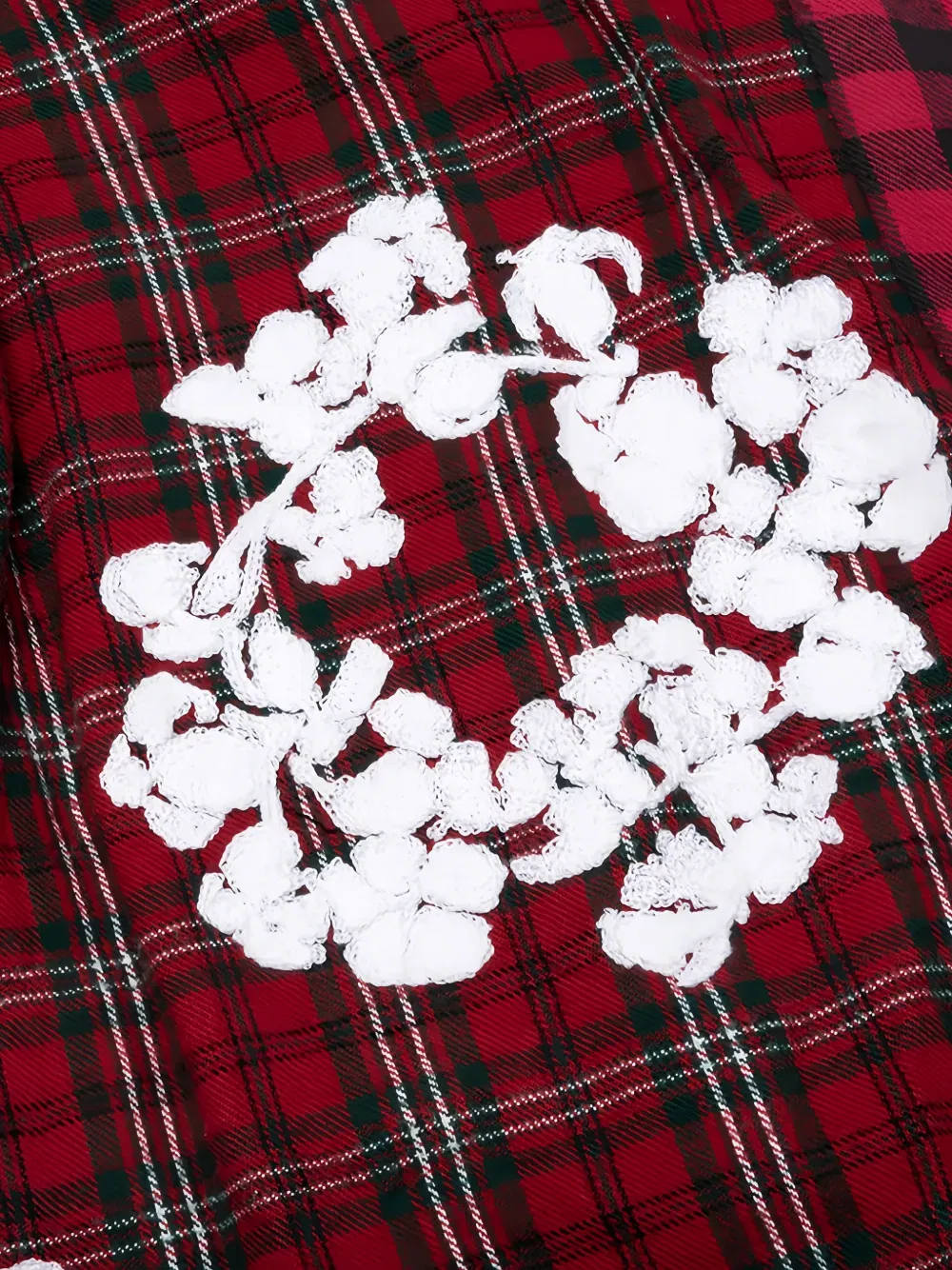 x Denim Tears floral-embroidered checked shirt