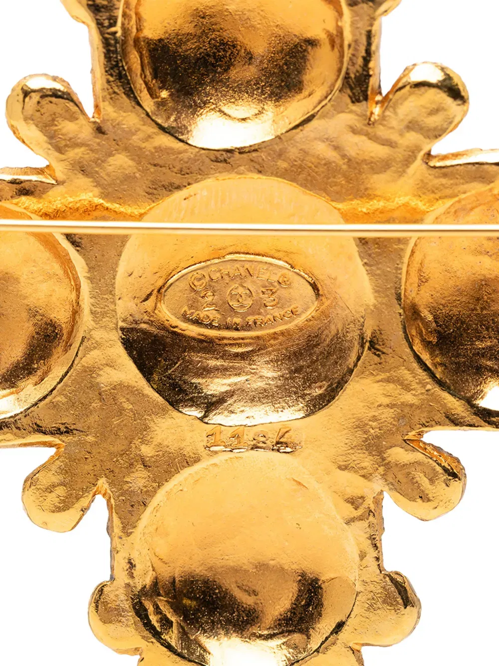 1980-1990 Gold Plated Lion Logo Cross Brooch costume brooch