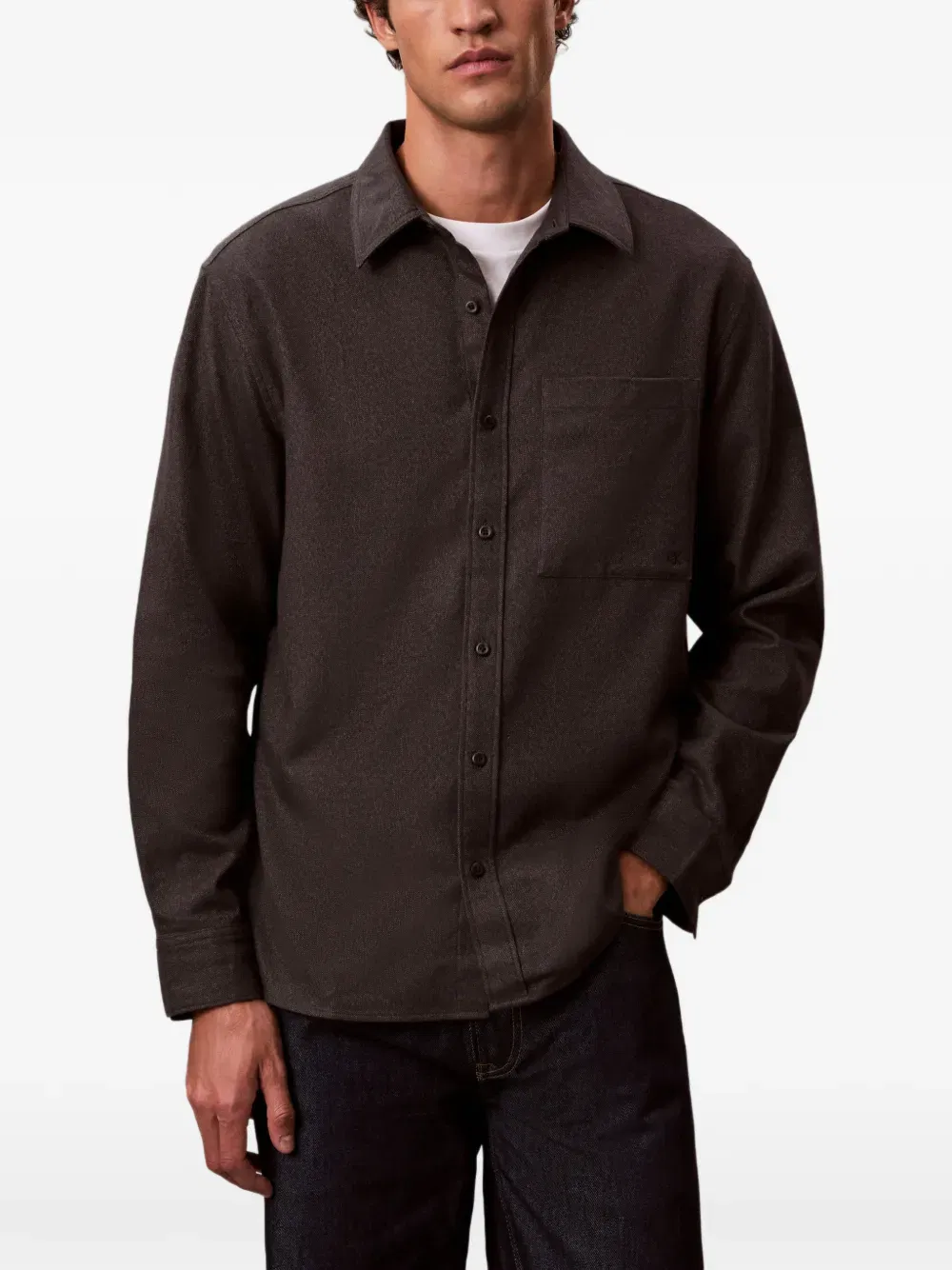 chest-pocket long-sleeved shirt