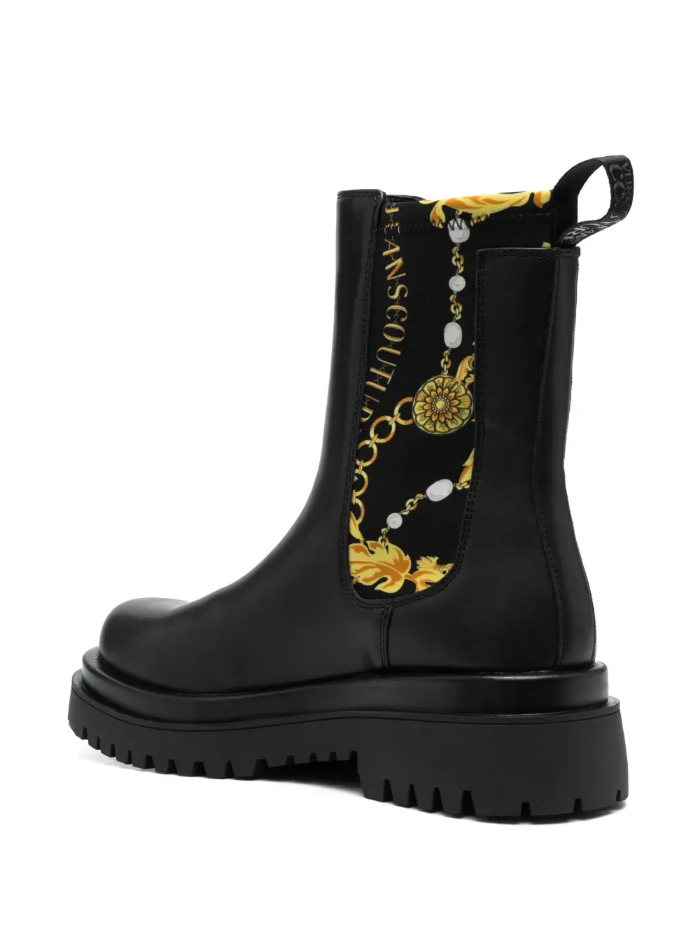 Baroque-print ankle boots