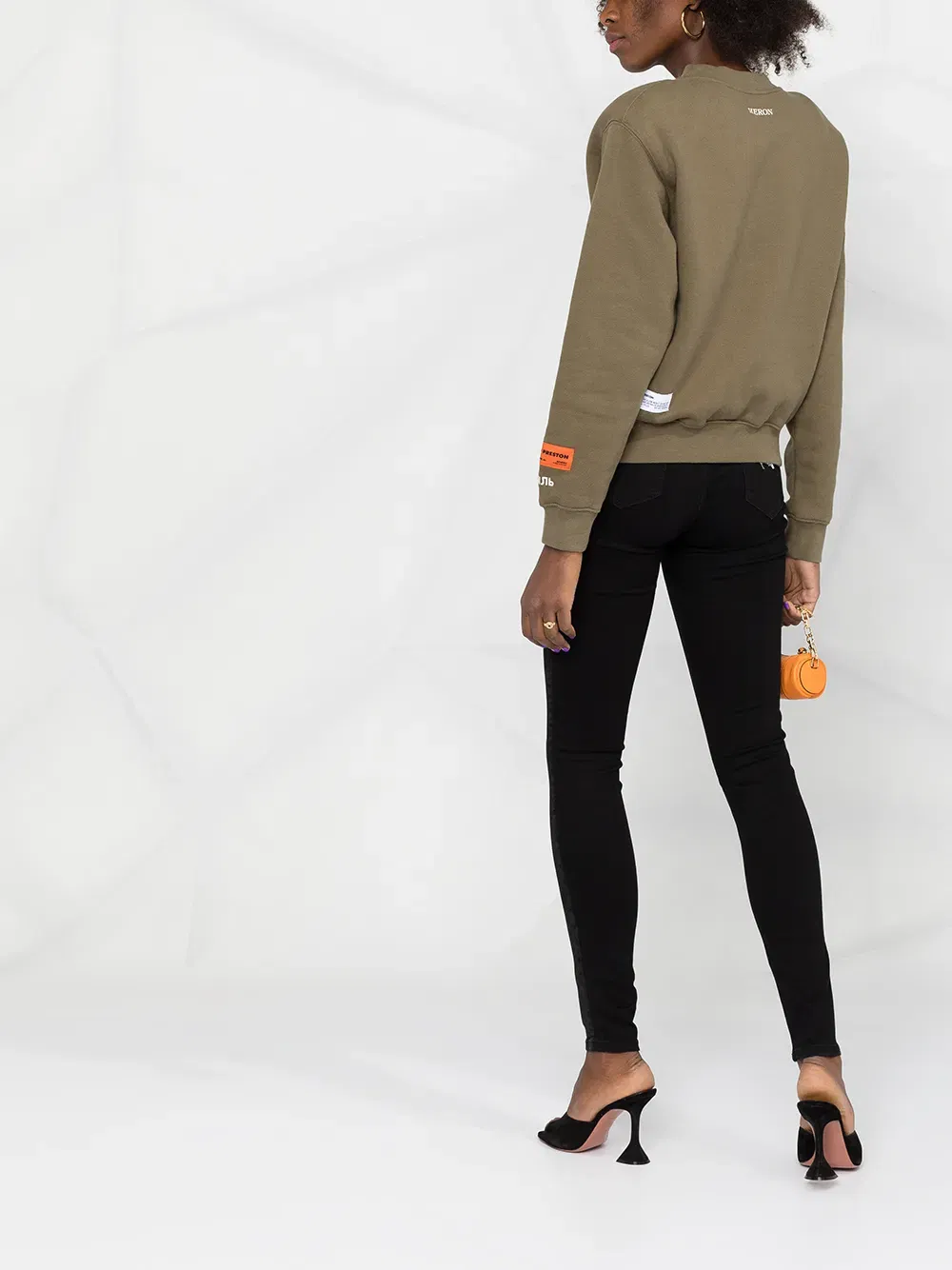 leopard-trimmed skinny jeans