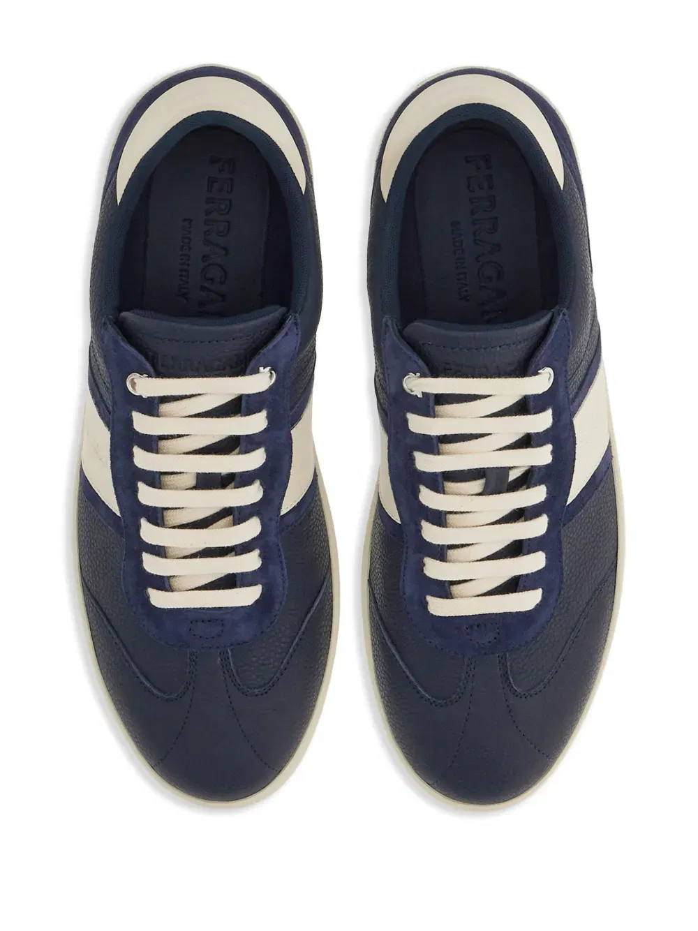 logo-debossed leather sneakers