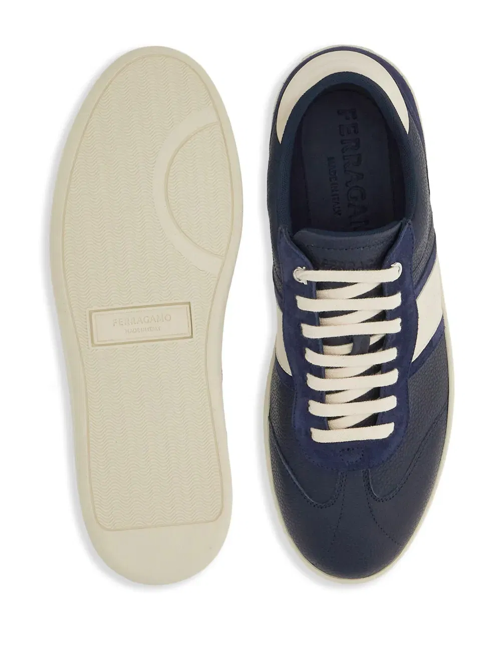 logo-debossed leather sneakers
