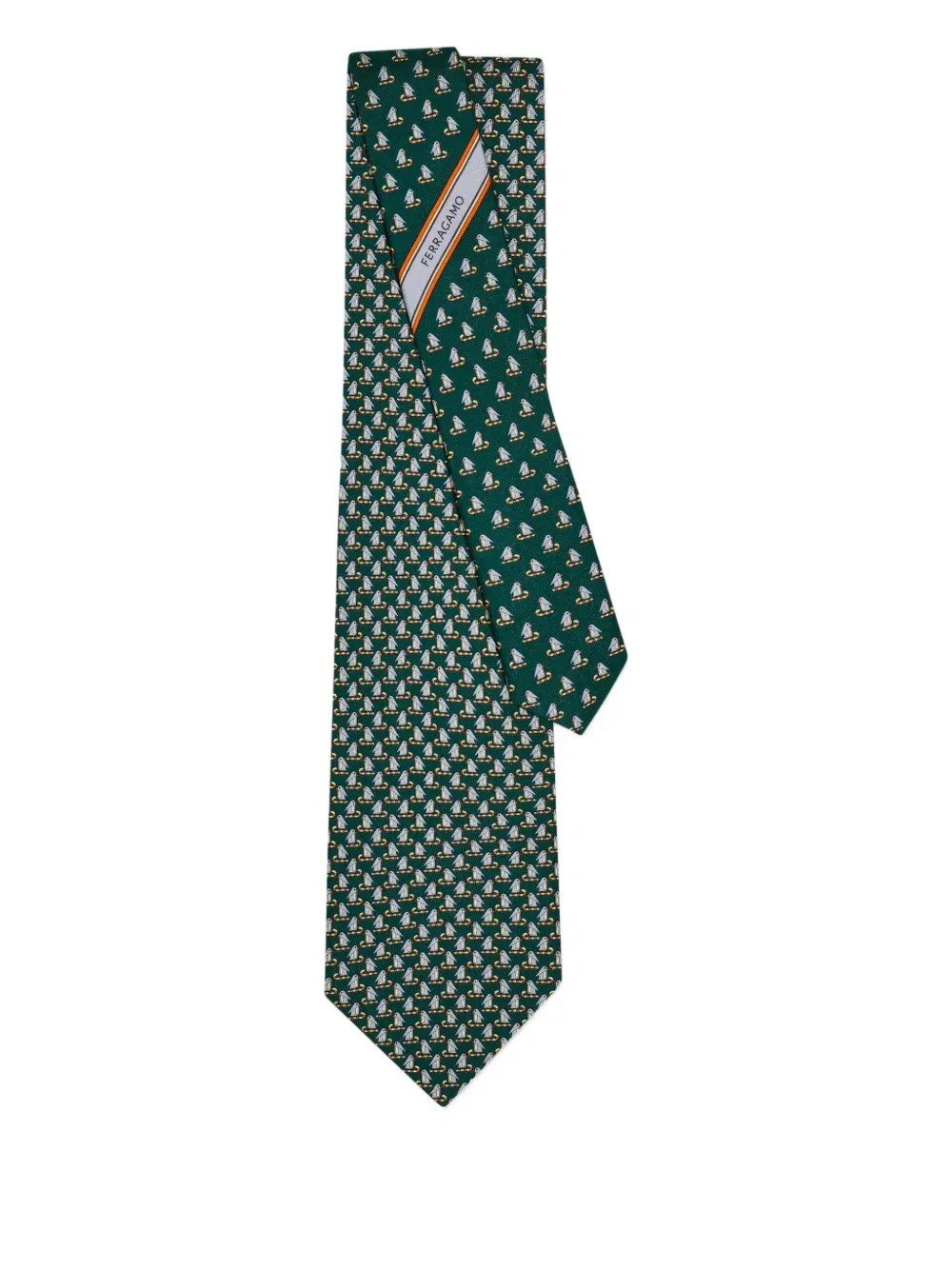 penguin-print silk tie