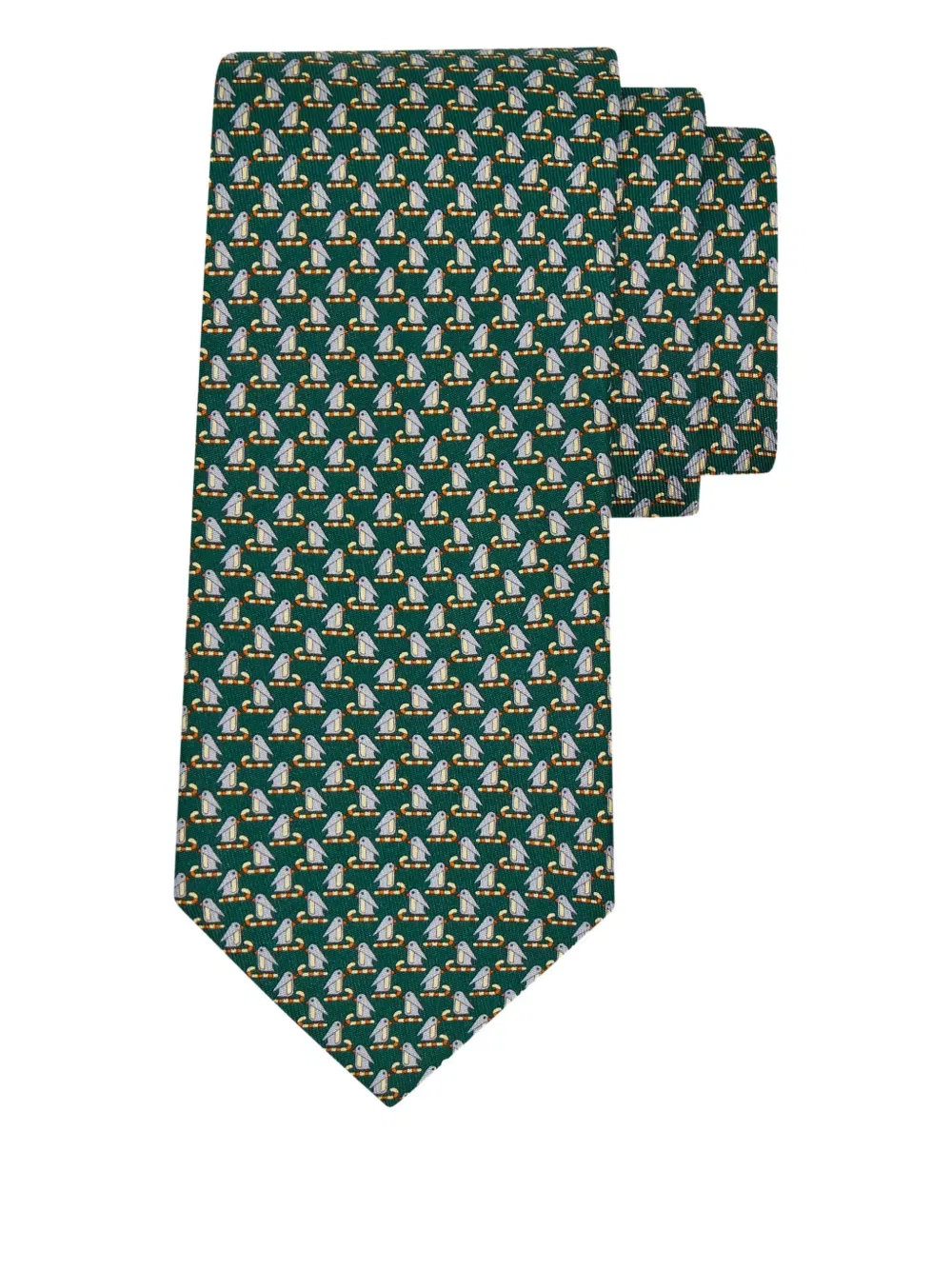 penguin-print silk tie