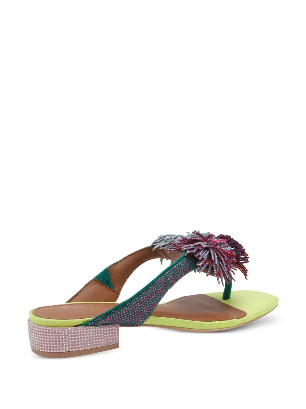 pompom T-bar sandals