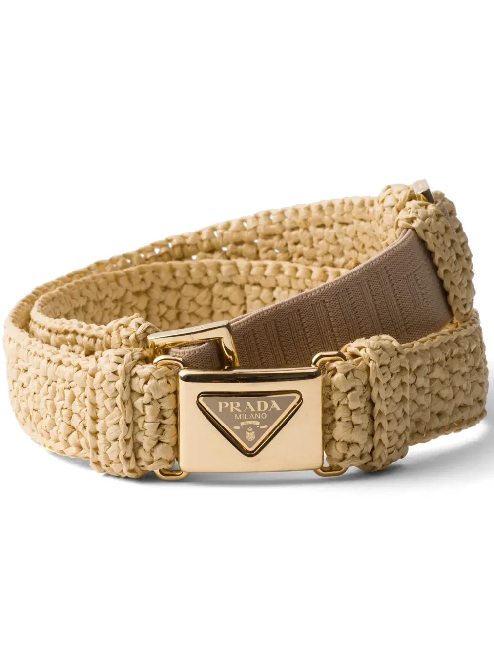 enamel-logo raffia belt