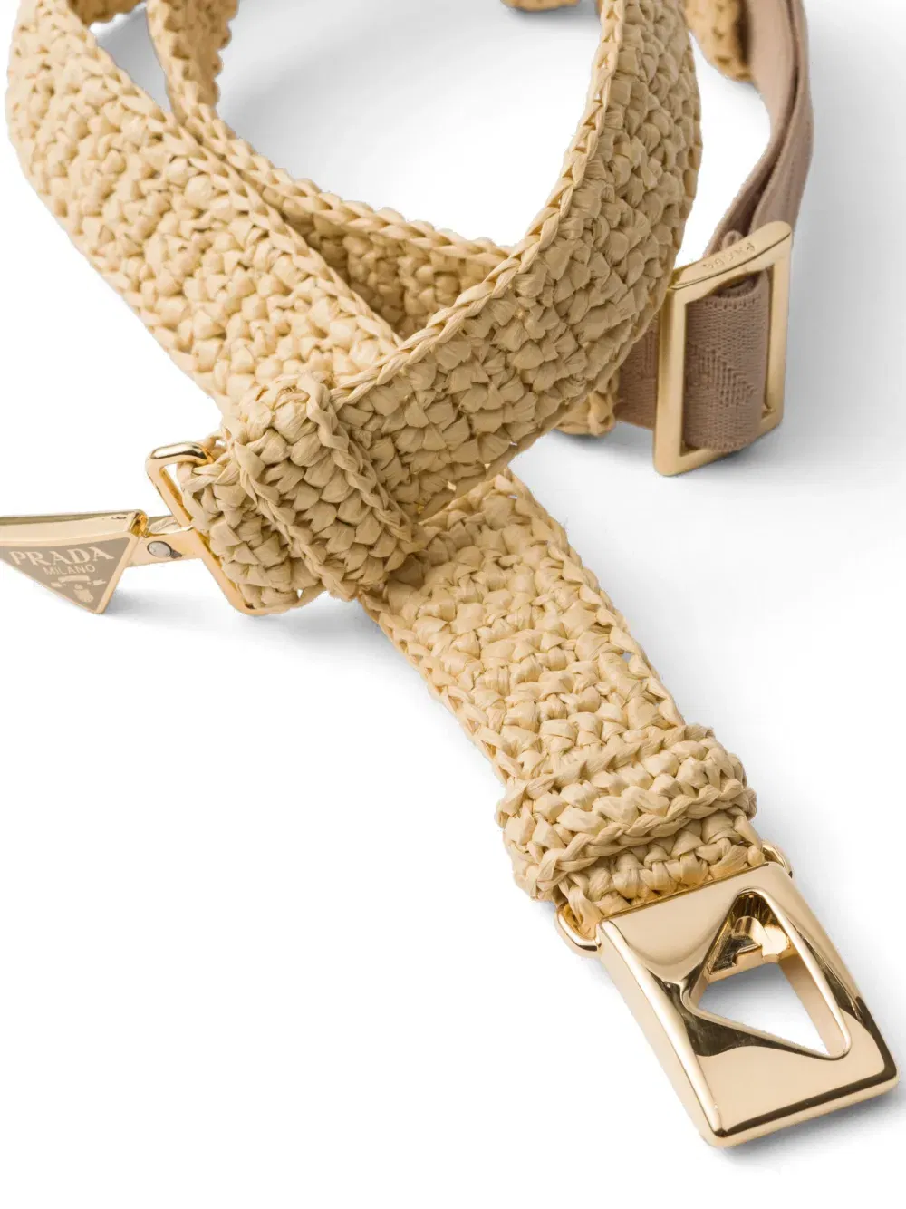 enamel-logo raffia belt