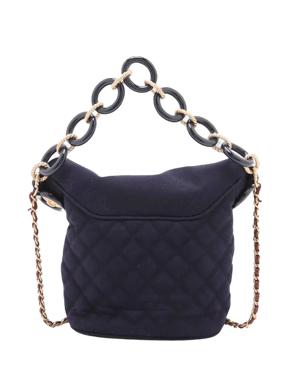 2018-2019 Paris Hamburg Quilted Wool Coco Sailor Charms bucket bag