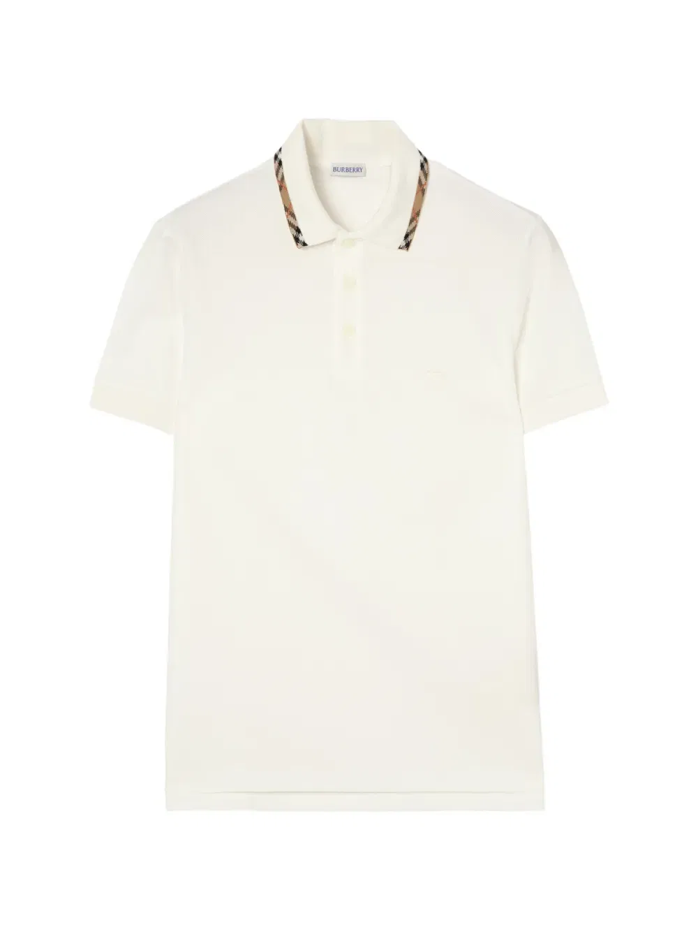 Check-trim cotton polo shirt