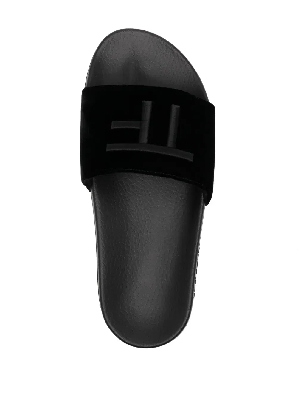 logo-embroidered velvet slides