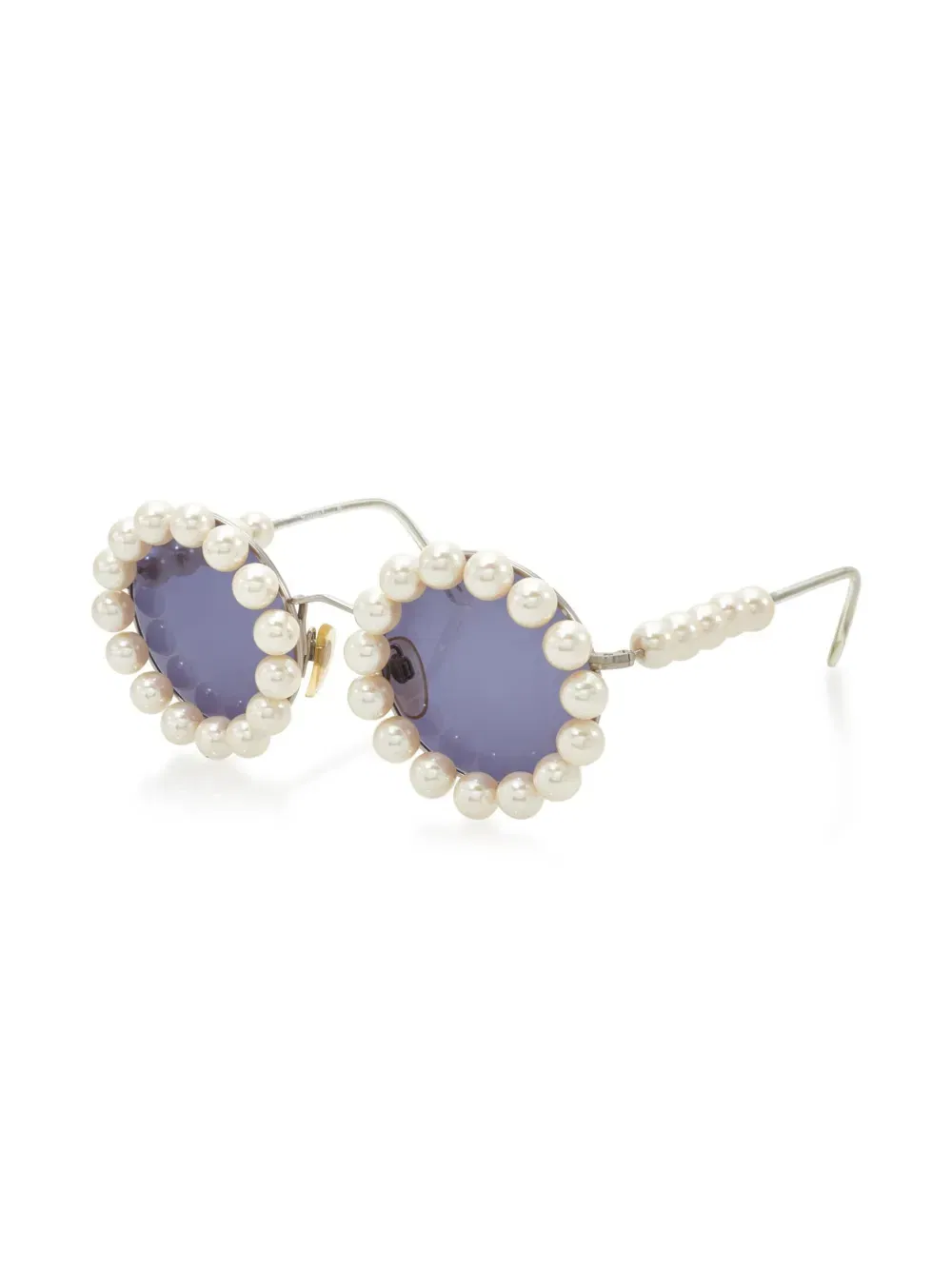1993 pearl-trim round-frame sunglasses