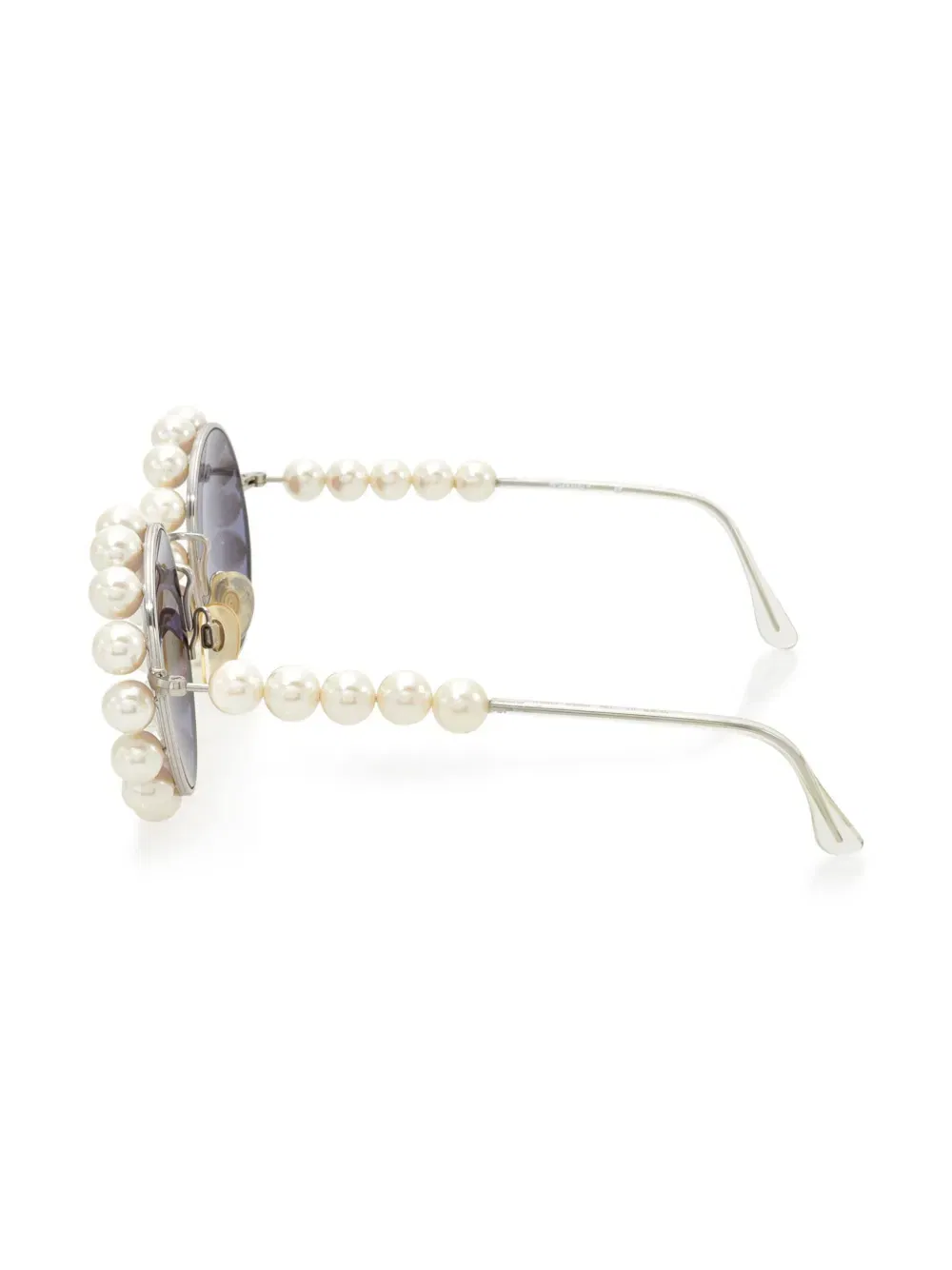 1993 pearl-trim round-frame sunglasses