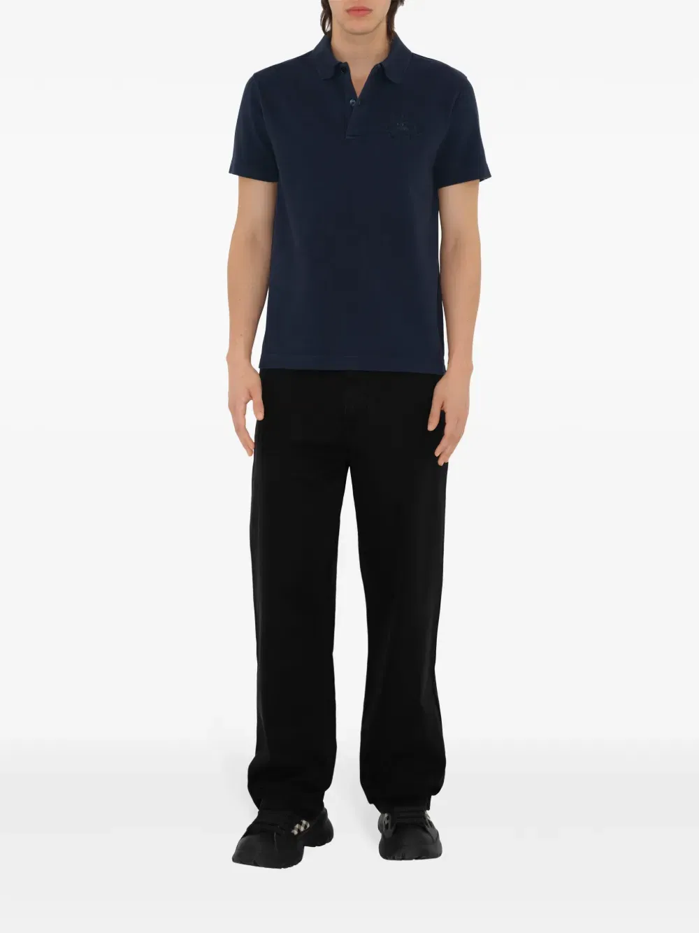 EDK-embroidered cotton polo shirt