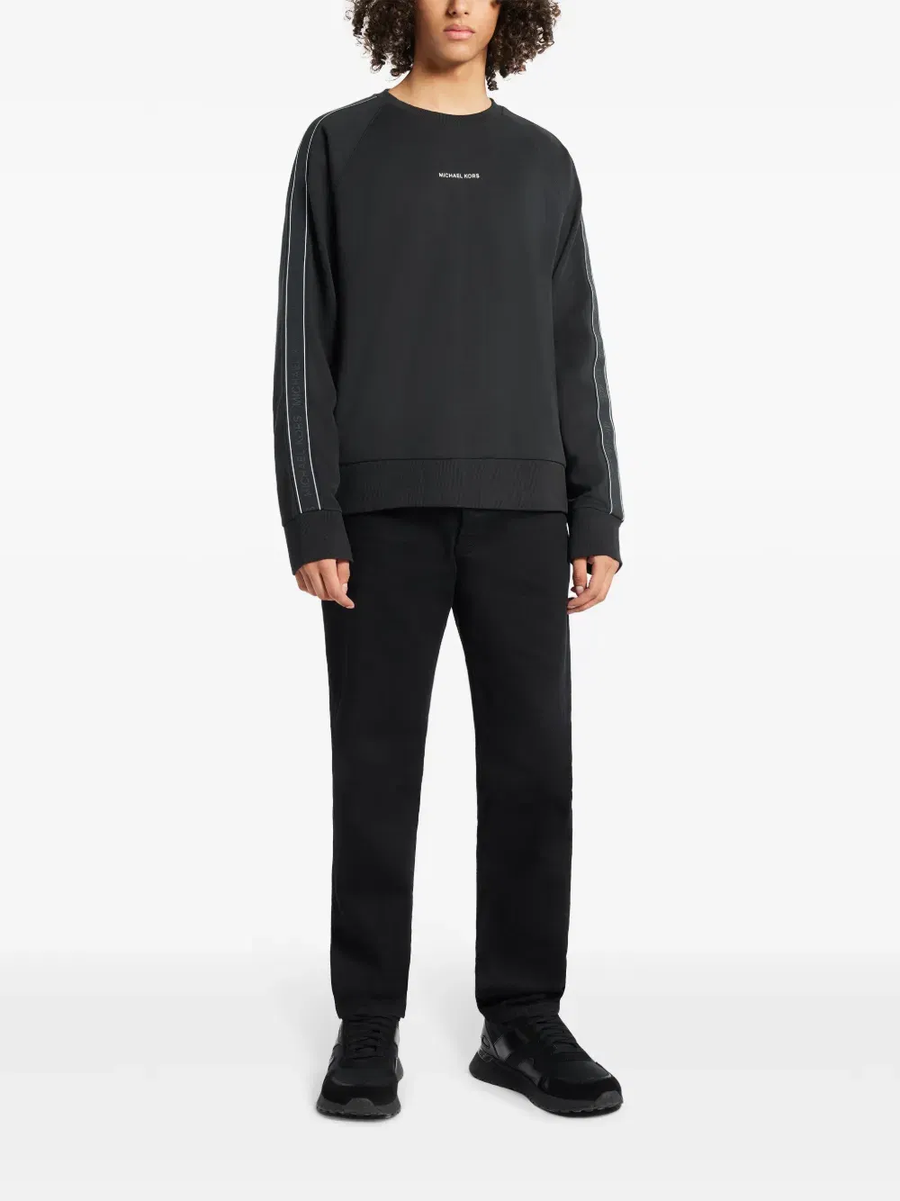 logo-tape crew-neck sweatshirt