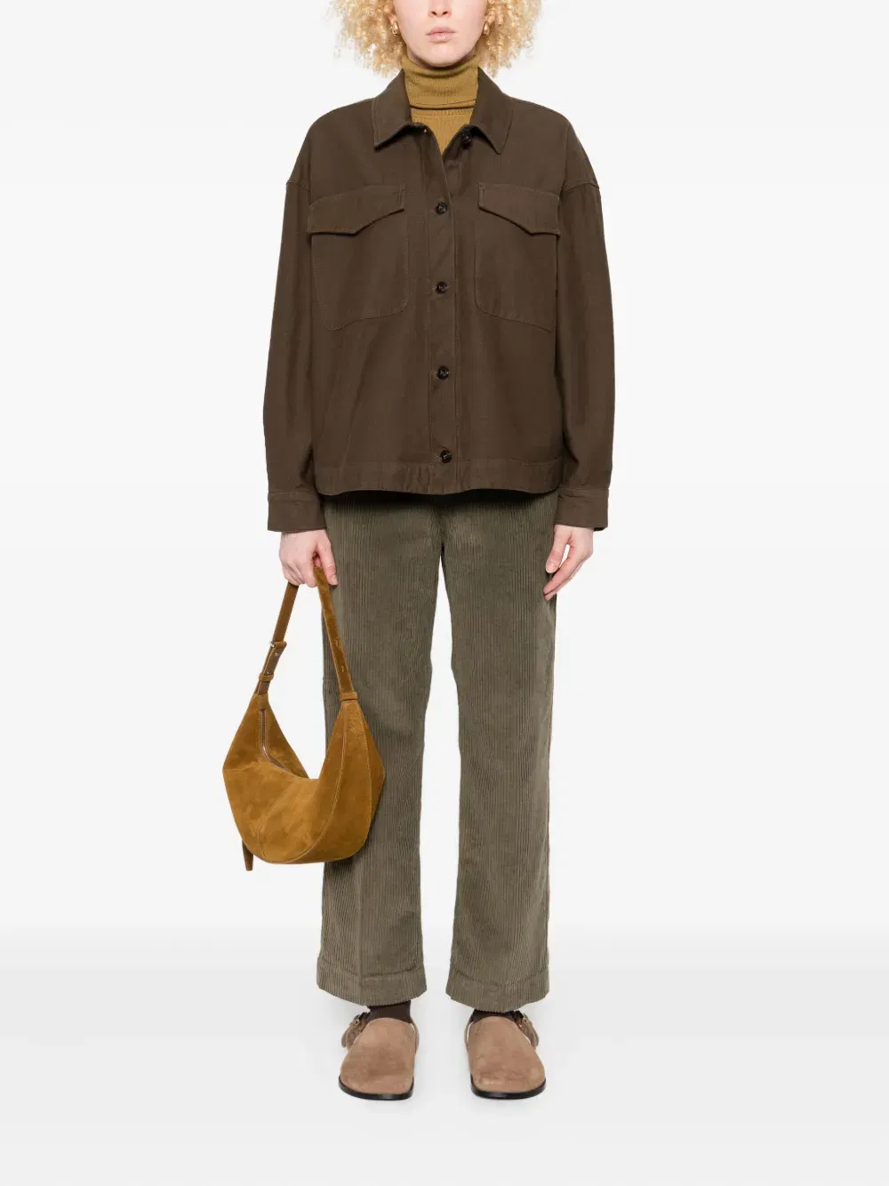 double-pocket cotton shirt jacket