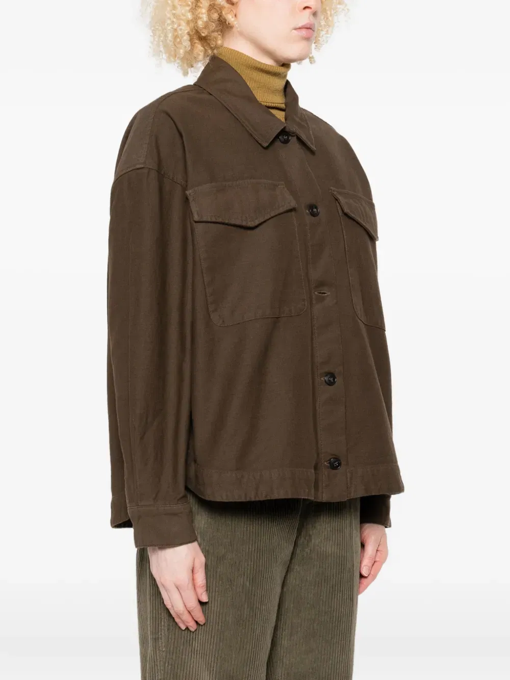 double-pocket cotton shirt jacket