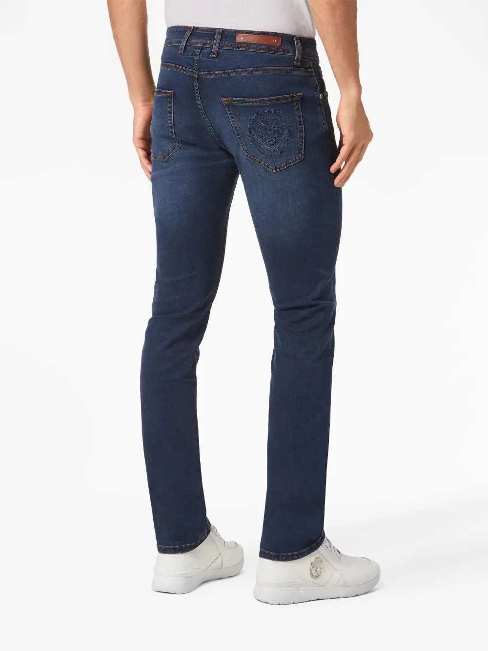 logo-embroidered straight-cut jeans