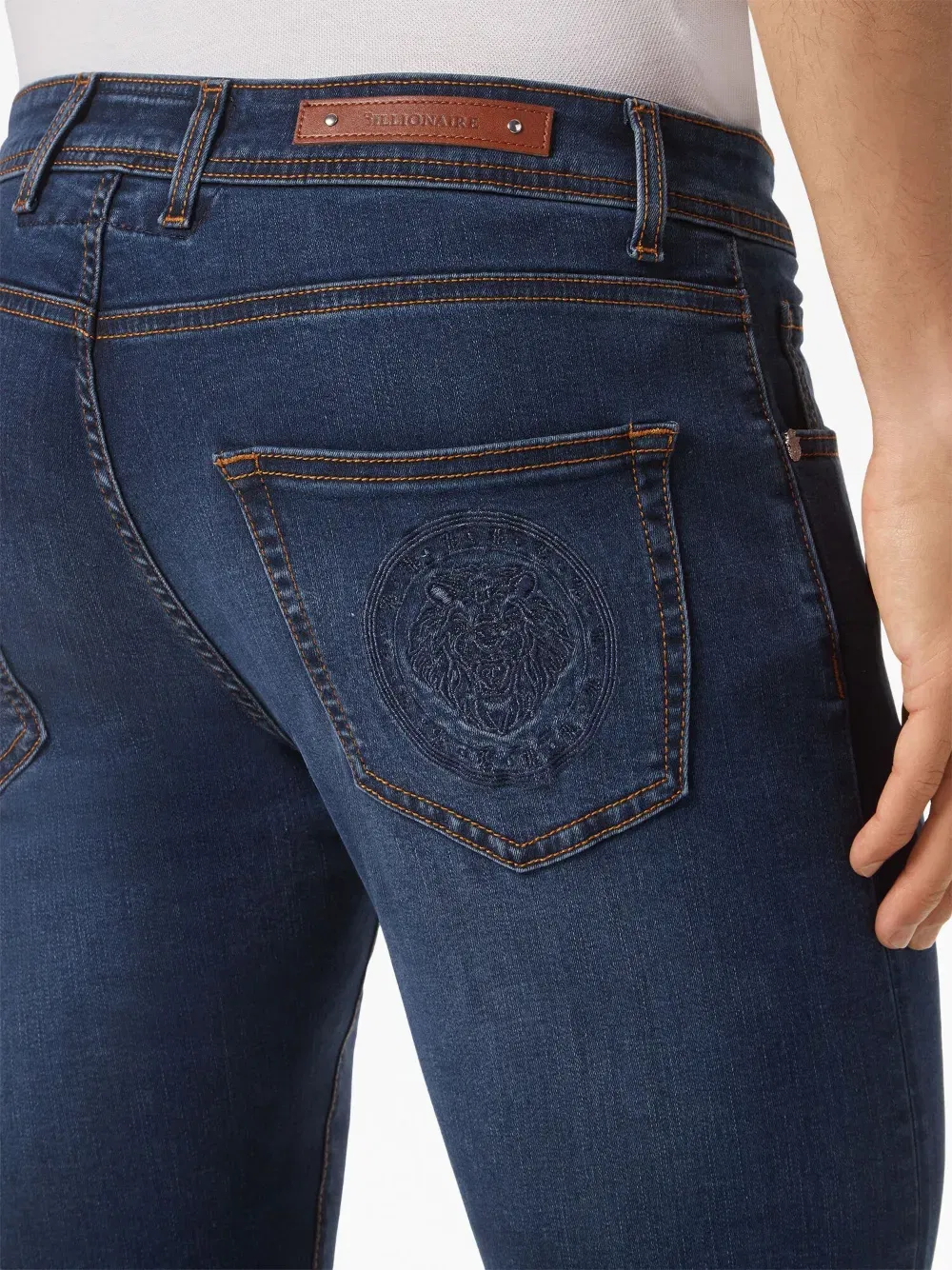 logo-embroidered straight-cut jeans