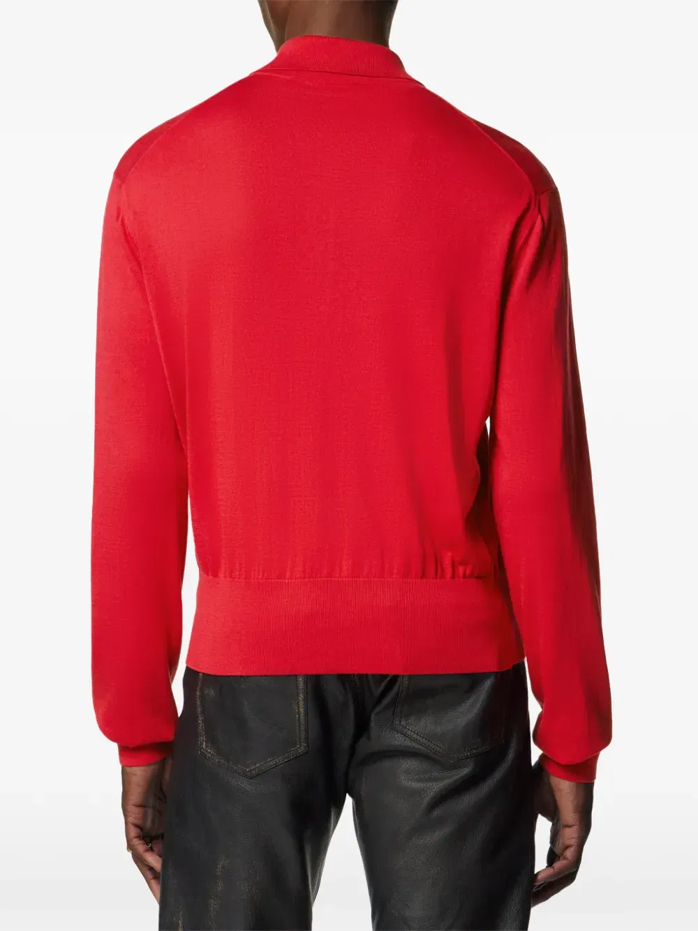 silk polo cardigan