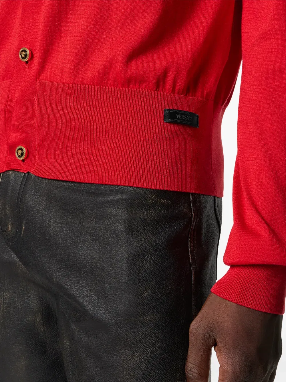silk polo cardigan