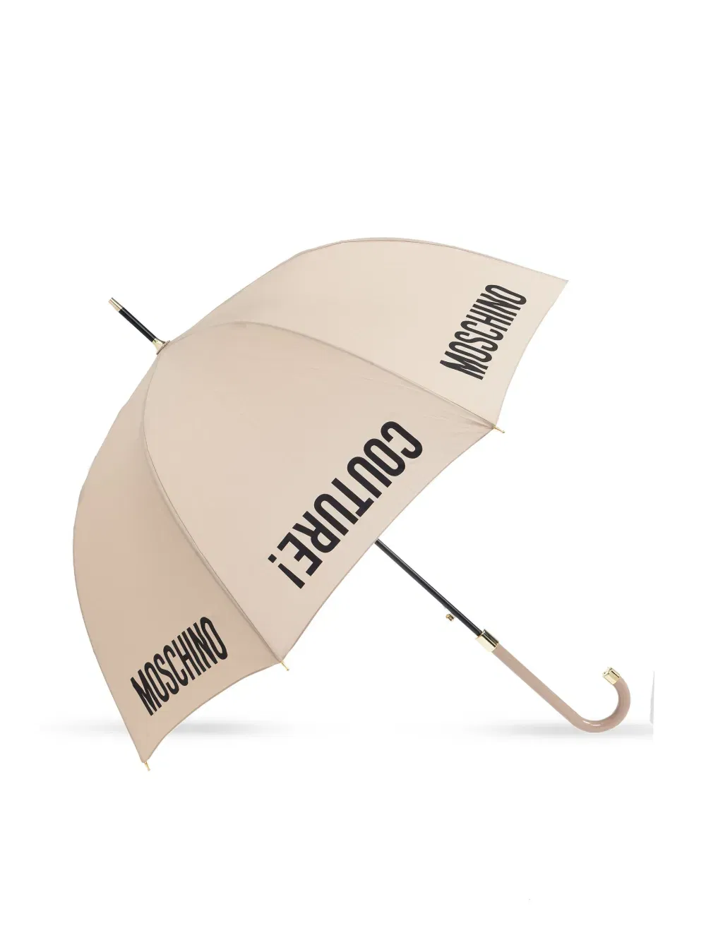 logo-print crook-handle umbrella
