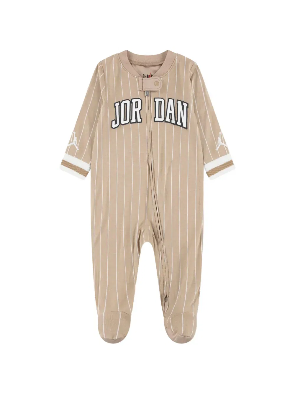 striped-pattern zipped pajama