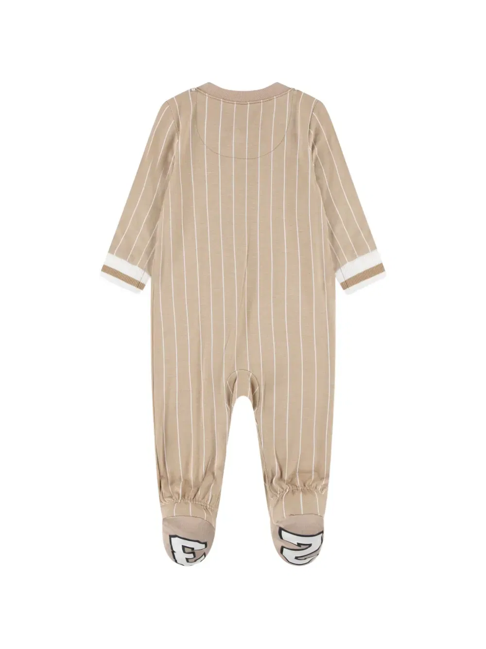 striped-pattern zipped pajama