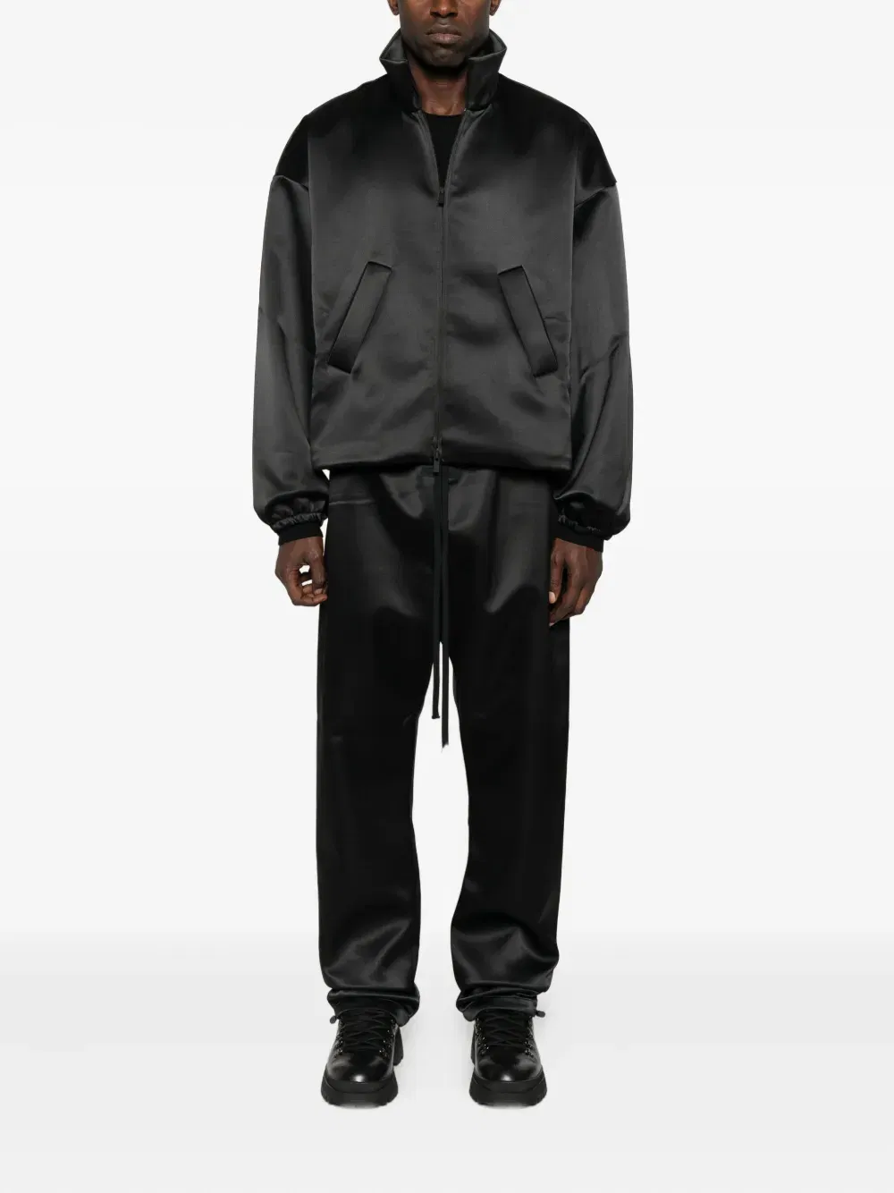 satin zip-up jacket