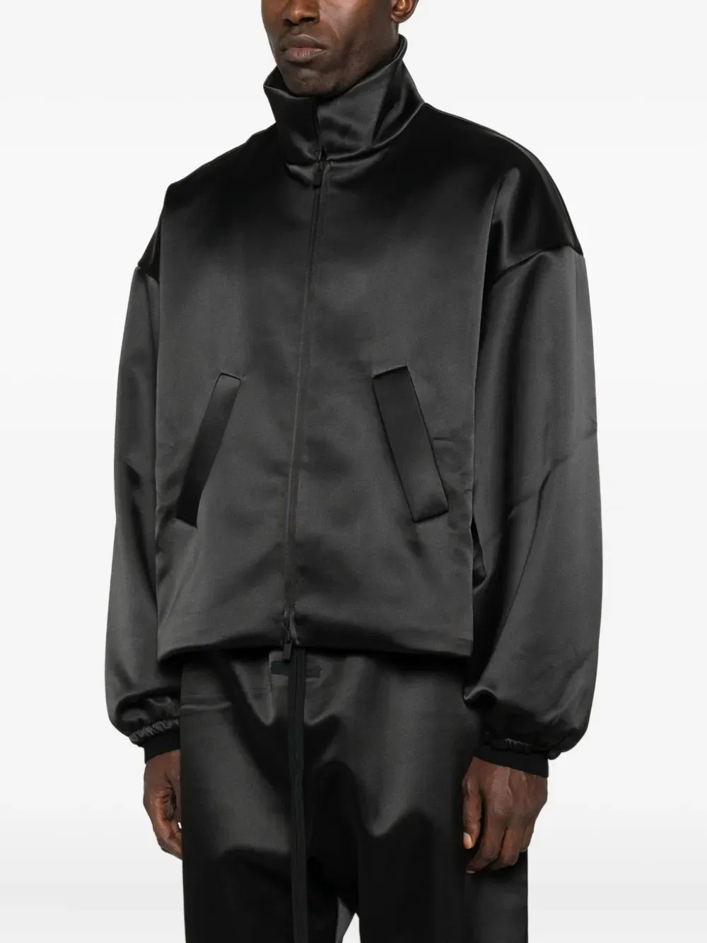 satin zip-up jacket