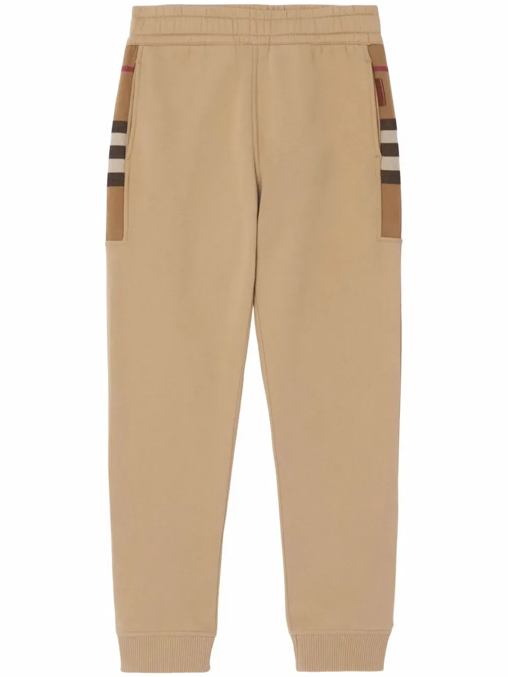 check-pattern track pants