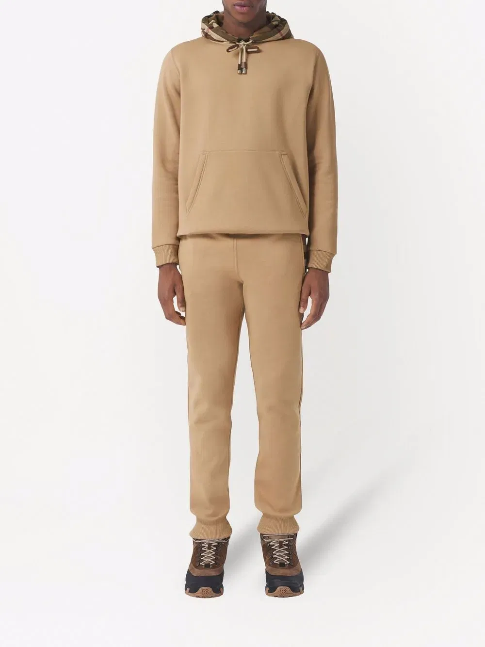 check-pattern track pants