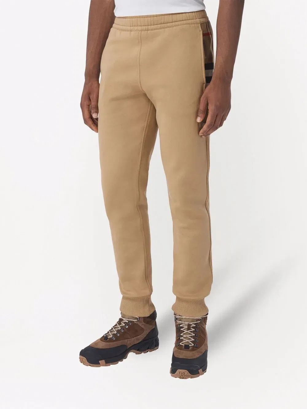 check-pattern track pants