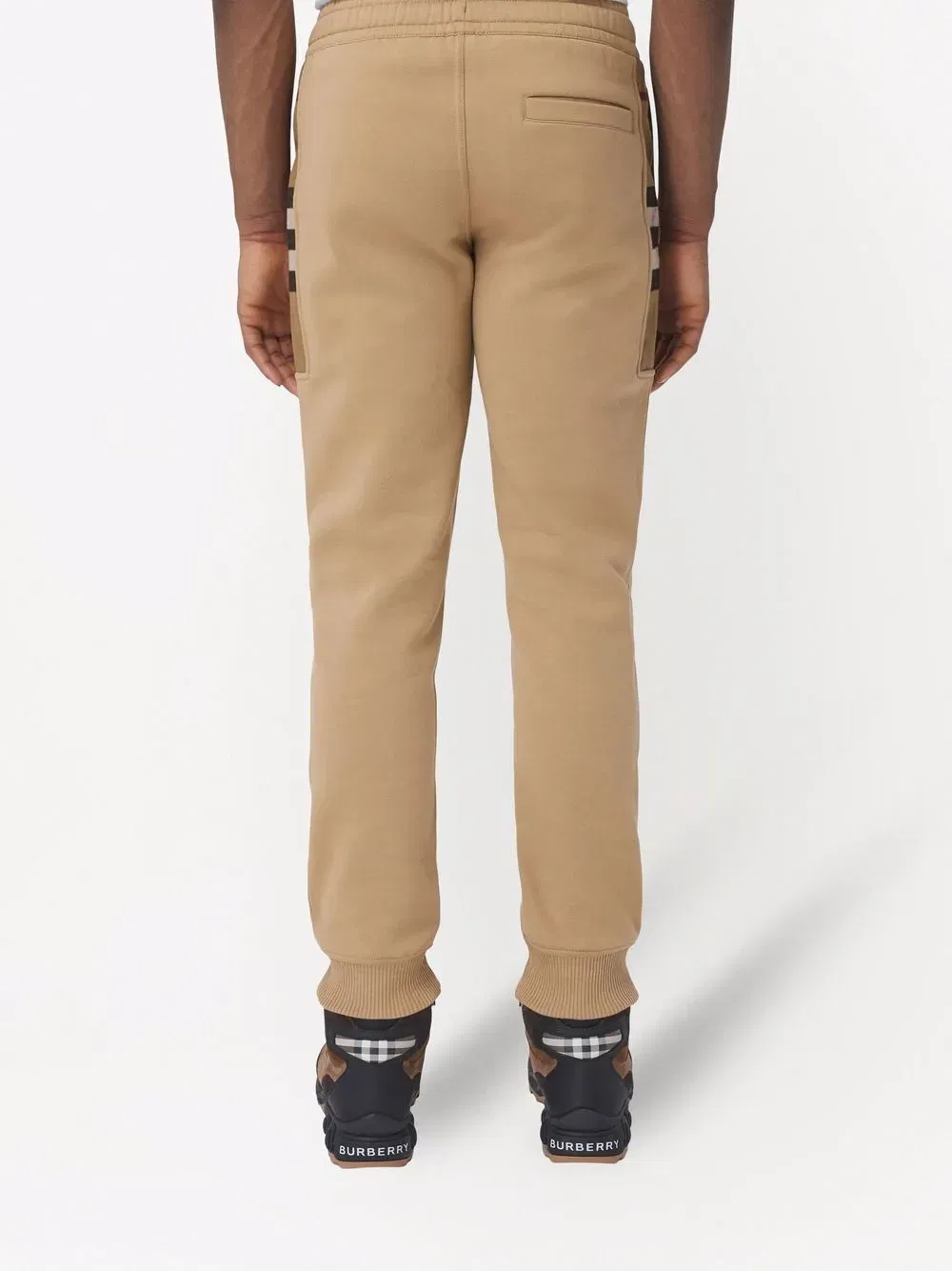 check-pattern track pants