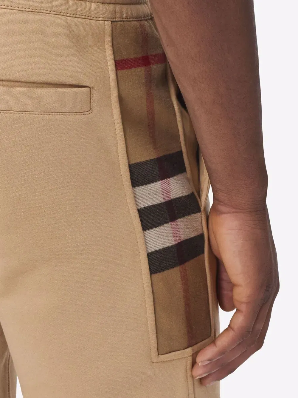 check-pattern track pants