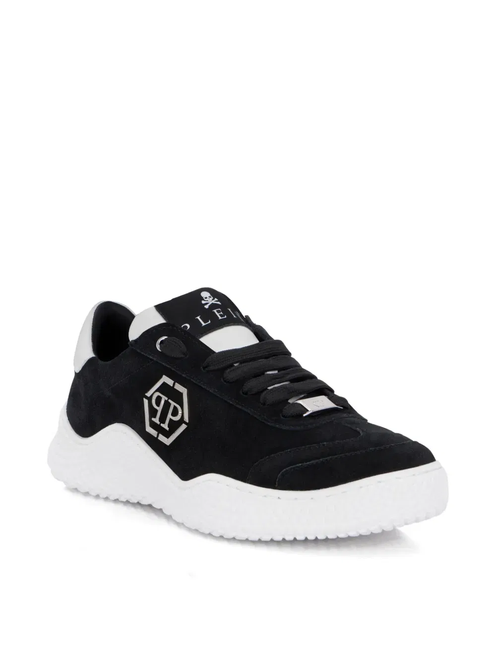 hexagon-logo suede sneakers