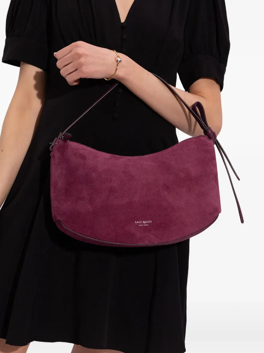 Loop suede shoulder bag