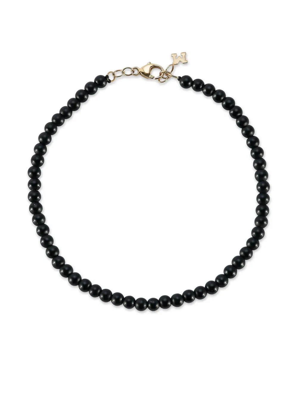 14K yellow gold onyx beaded bracelet