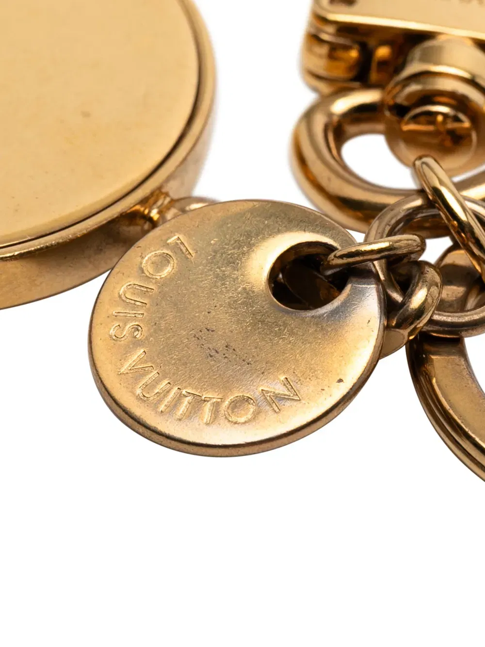 2016 Gold Plated and Resin LV Circle Holder and Bag Charm key chain
