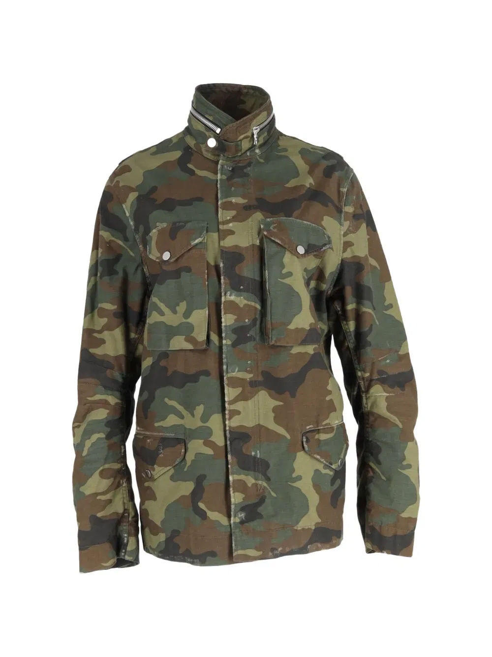 M-65 camouflage-print chest-pocket jacket