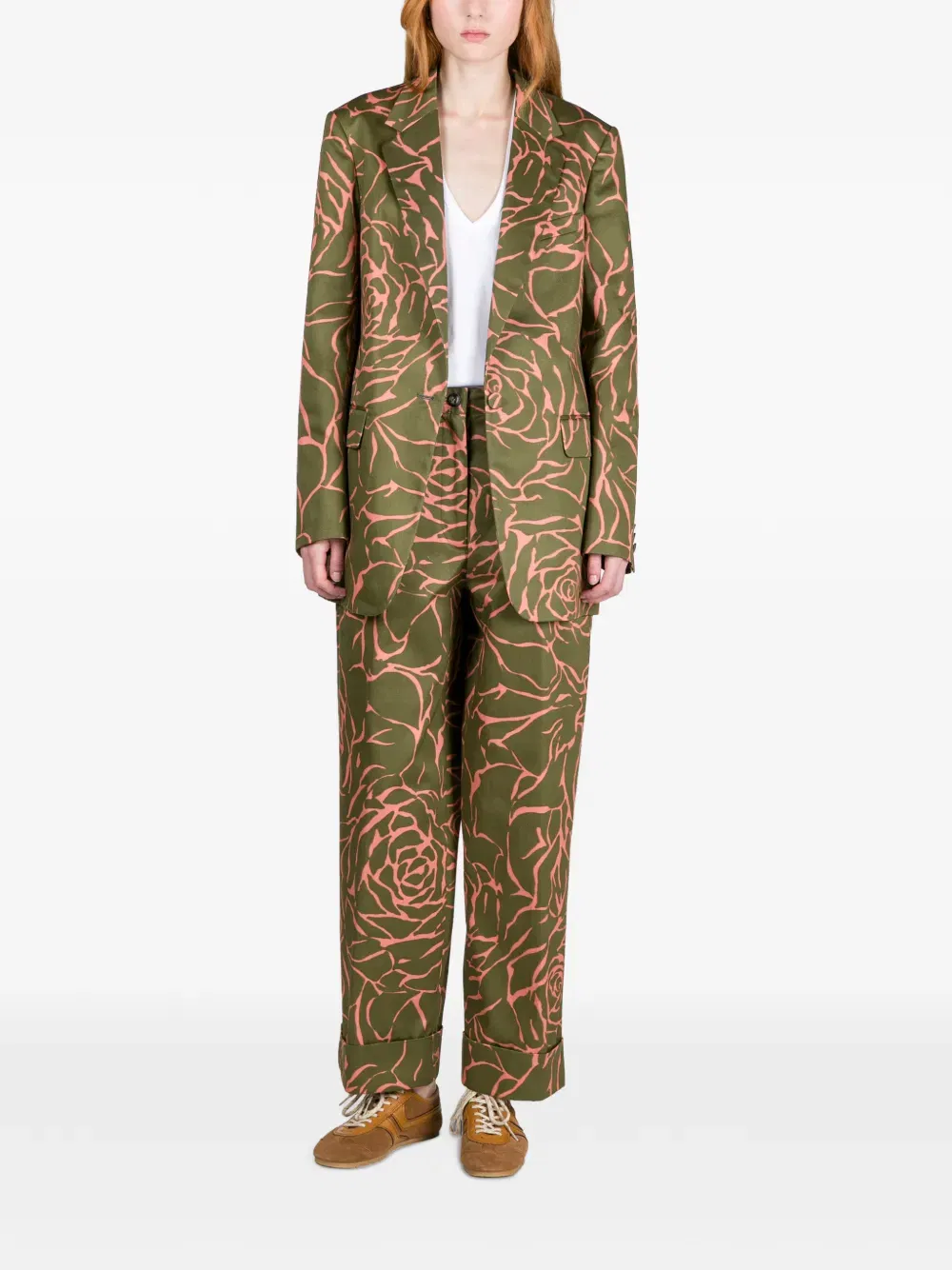 loose-fit floral blazer
