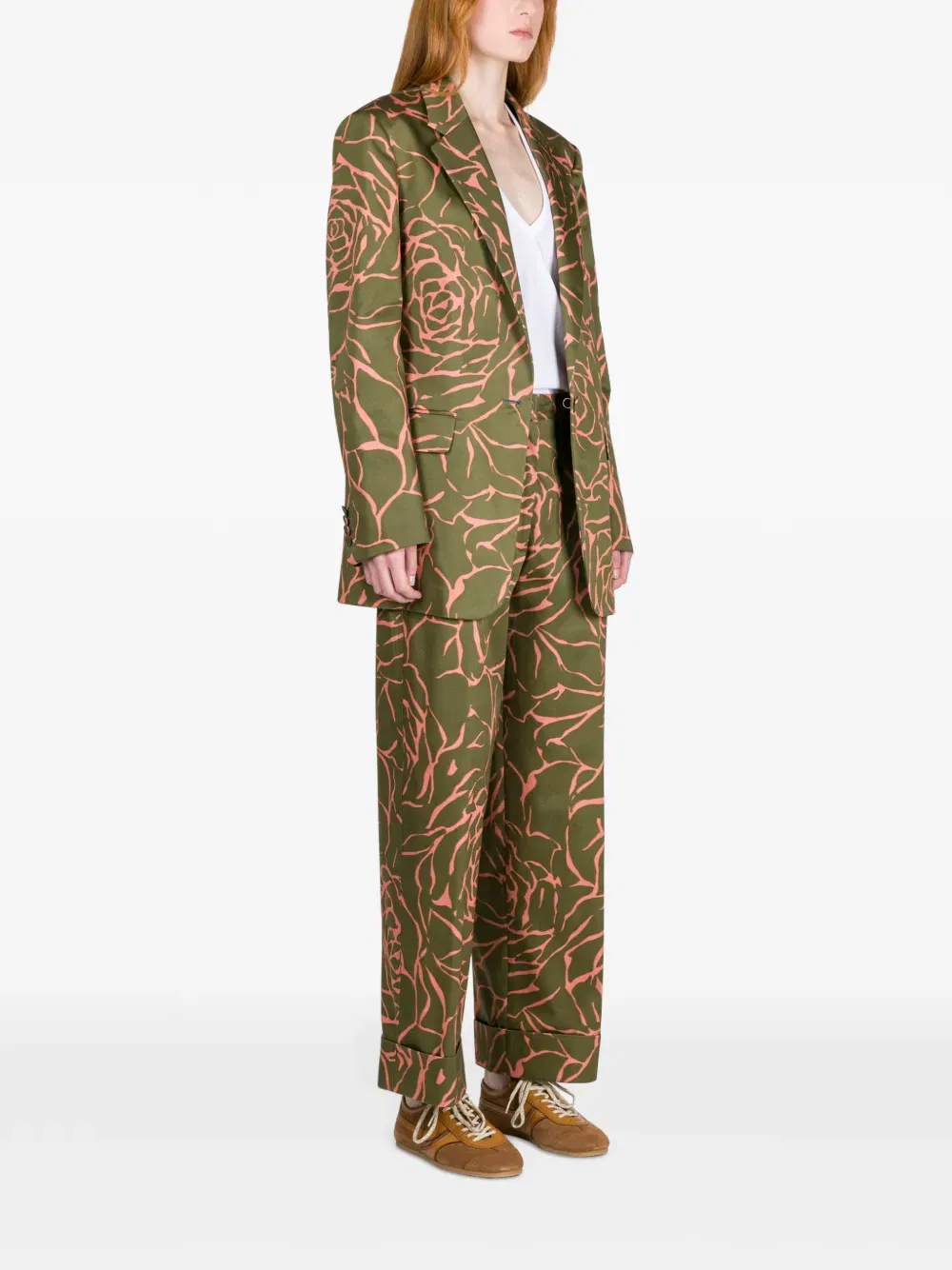 loose-fit floral blazer