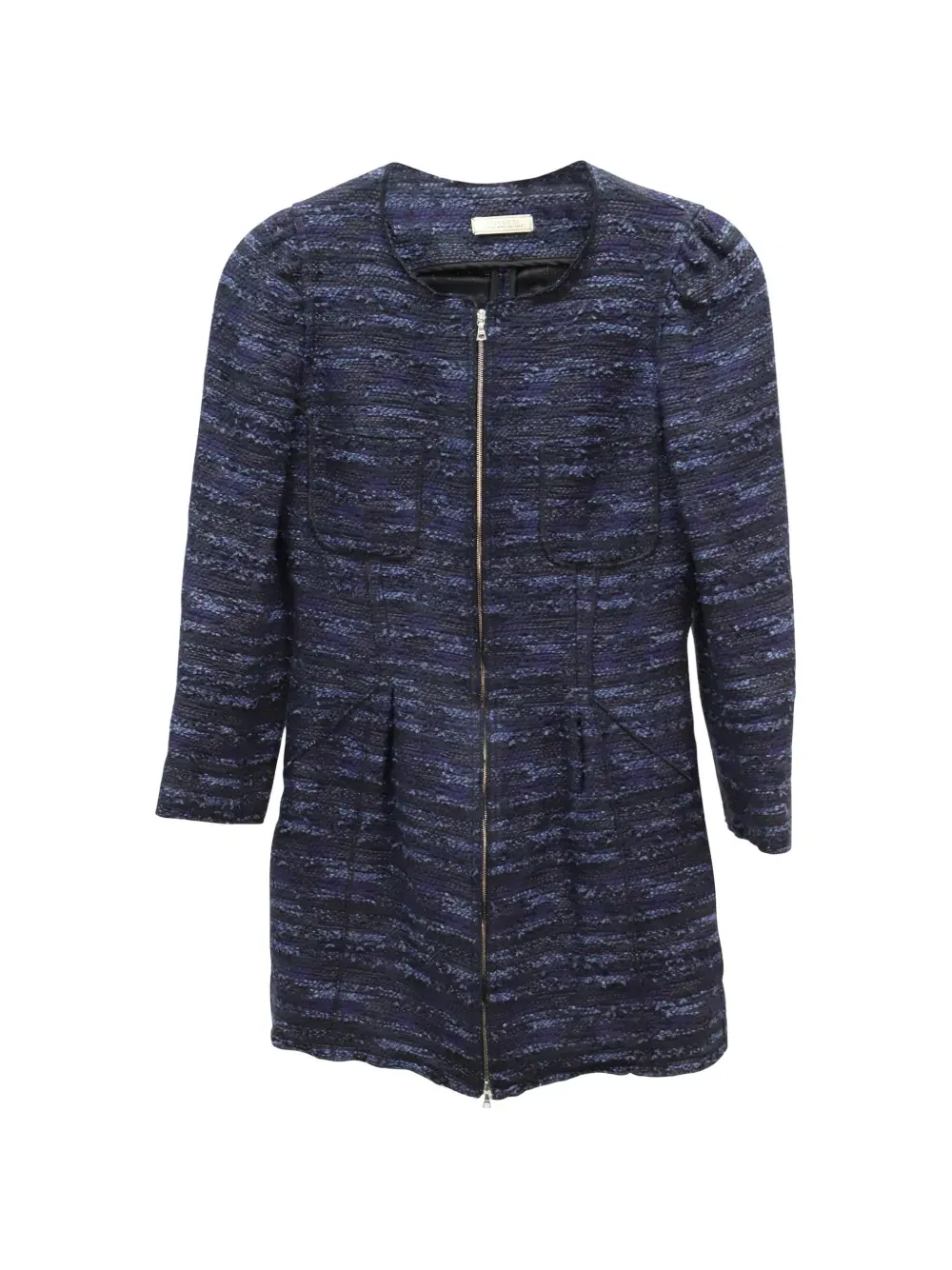 tweed zip-up jacket