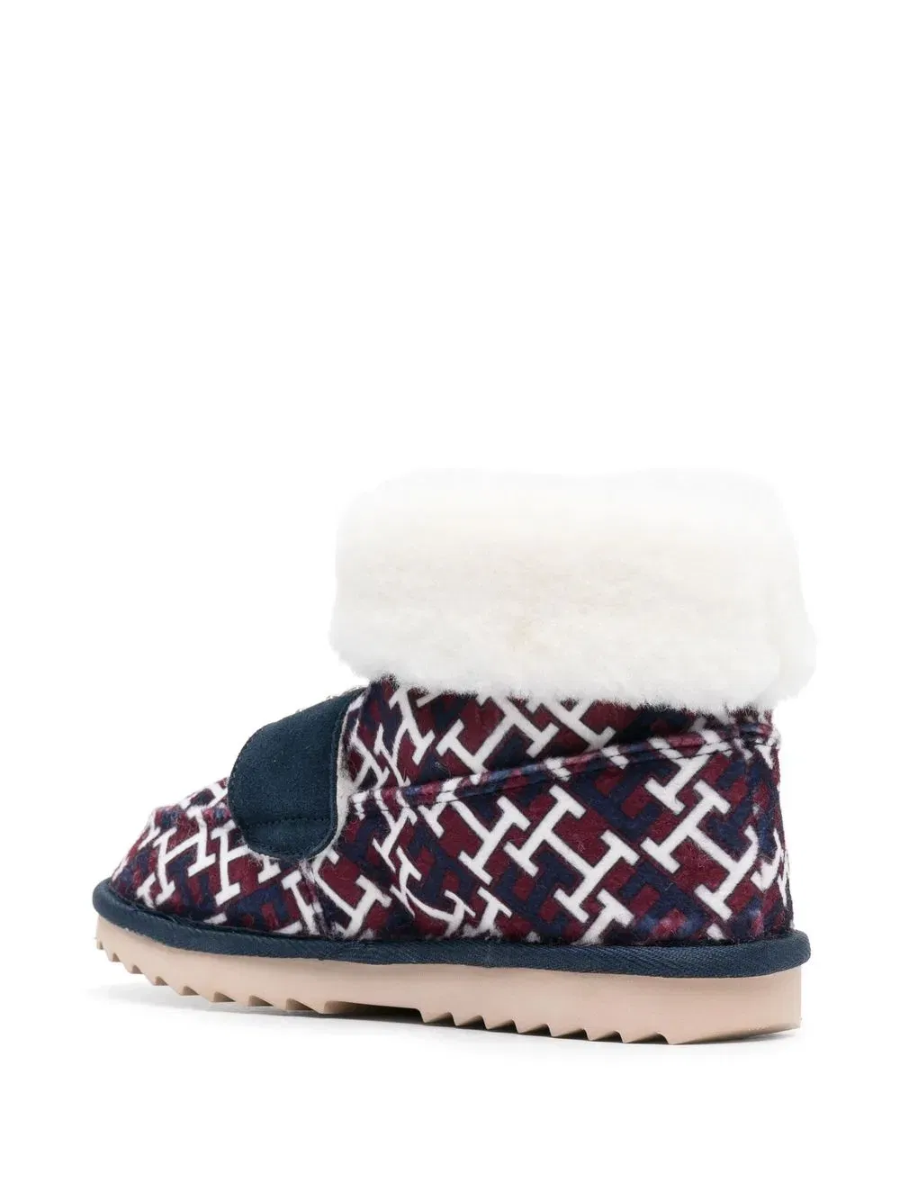 monogram fleece-trim slippers