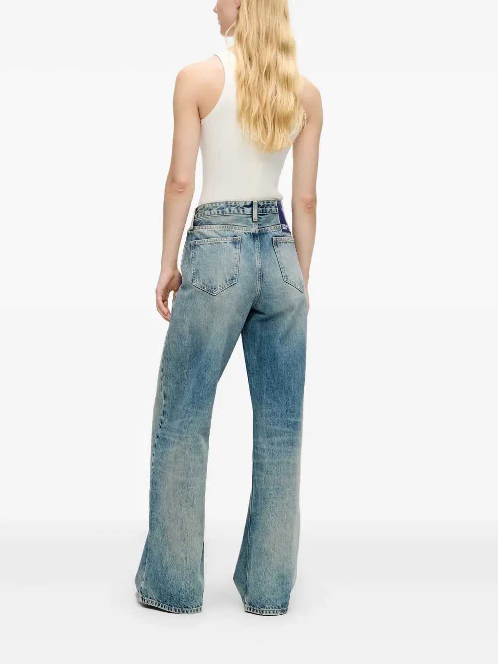 logo-patch mid-rise jeans