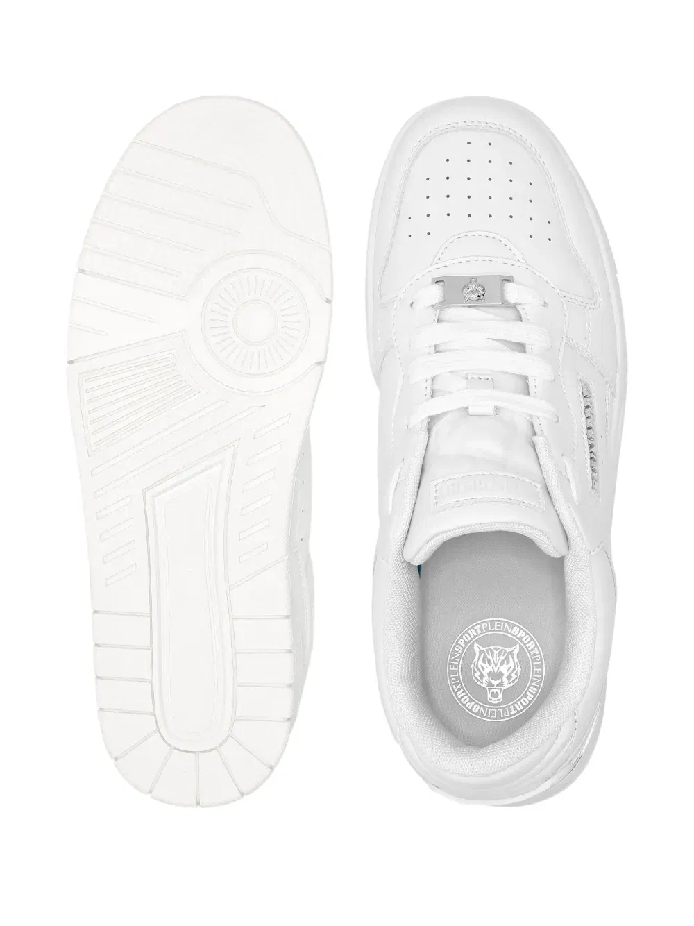 Tiger.X logo-plaque leather sneakers