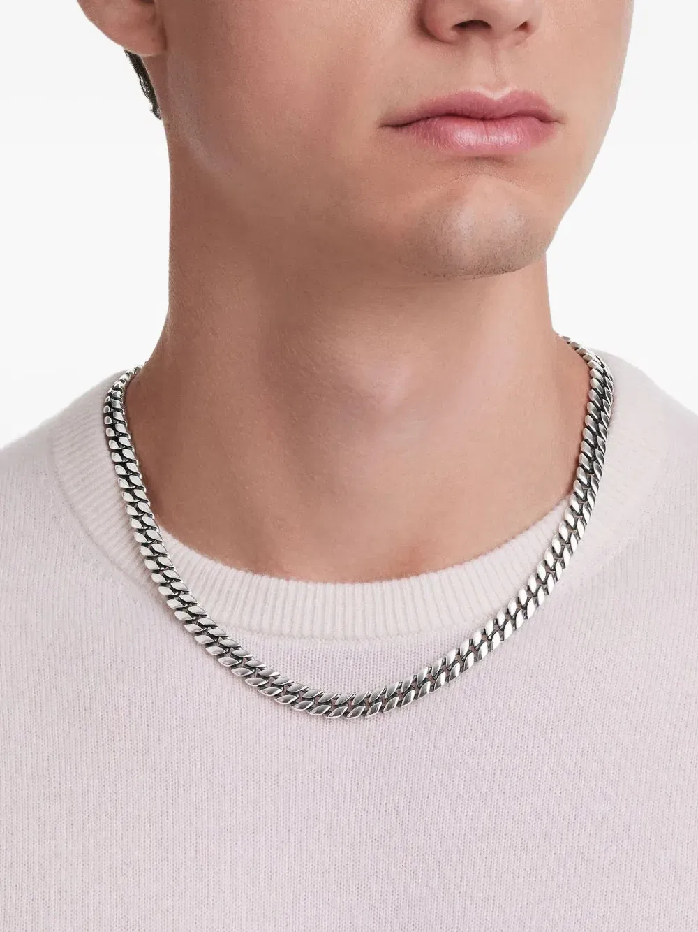 sterling silver curb chain necklace
